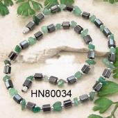 Assorted Colored Semi precious Stone Beads Hematite Cube Beads Stone Chain Choker Fashion Women Necklace